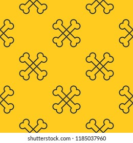 Spooky Halloween cross bones seamless pattern, flat design with clipping mask