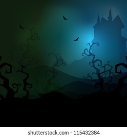 Spooky Halloween dark night background. EPS 10.