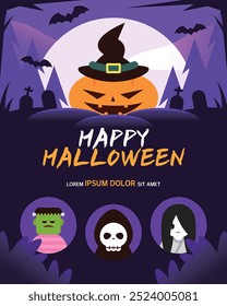 Ilustração de Modelo de Evento de Halloween Assustador