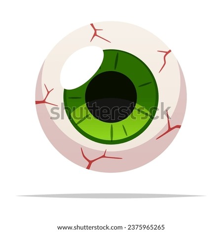 Spooky halloween eyeball vector isolated illustration
