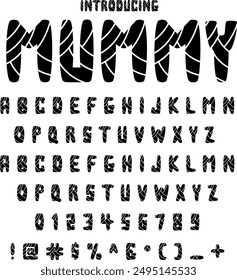 Spooky Halloween font typography vector illustration featuring eerie and playful letters. Perfect for Halloween posters, invitations, and decorations. Ideal for your haunted holiday projects.