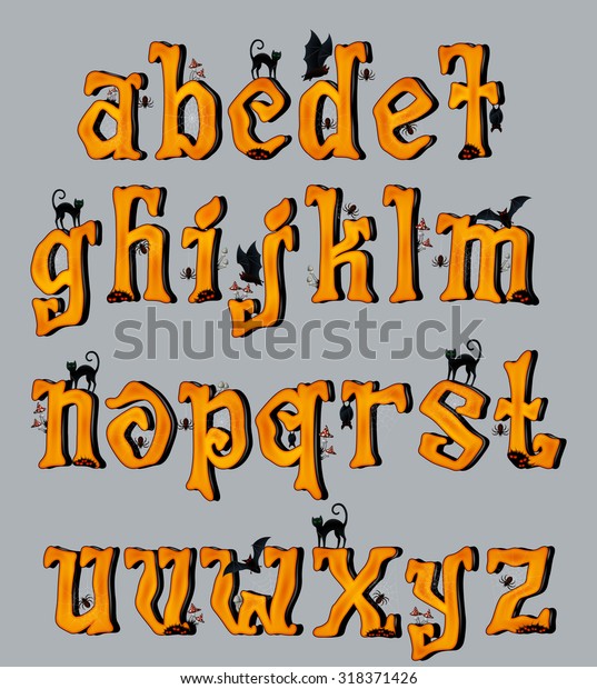 Spooky Halloween Font Uppercase Letters Halloween Stock Vector (Royalty ...