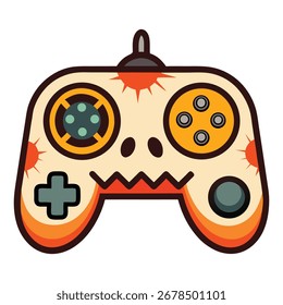 Espeluznante gamepad de halloween con patrón de hueso