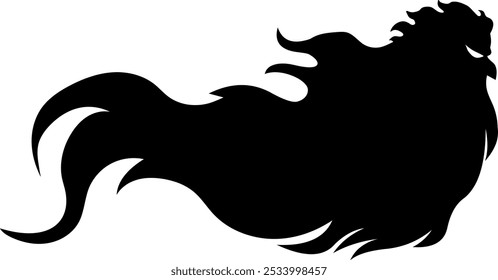 Spooky Halloween Ghost Black Silhouettes. Vector Hand Drawn Illustration Isolated On Transparent Background