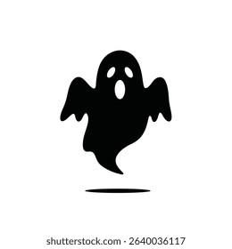 Spooky halloween ghost cartoon illustration design.