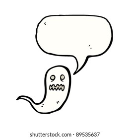 spooky halloween ghost cartoon with speech bubble