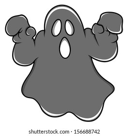 spooky Halloween ghost cartoon vector