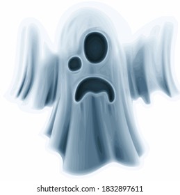 Fantasma espeluznante de Halloween aislada en blanco