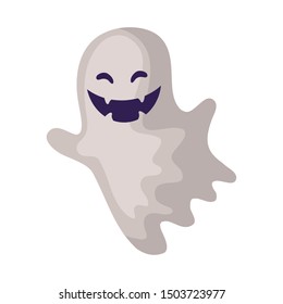 spooky halloween ghost on white background