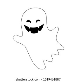 Spooky Halloween Ghost On White Background Stock Vector (Royalty Free ...