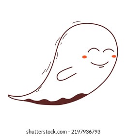 Spooky halloween ghost. Spooky poltergeist. Halloween scary ghostly monster. Halloween element. Trick or treat concept.
