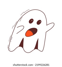 Spooky halloween ghost. Spooky poltergeist. Halloween scary ghostly monster. Halloween element. Trick or treat concept.