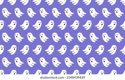 Espeluznante patrón de Halloween sin fisuras sobre fondo morado. Ilustración de Vector Halloween.