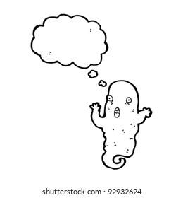 spooky halloween ghost with thought bubble