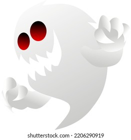 Spooky halloween ghost vector illustration. Spooky ghost for logo, icon, symbol, halloween, design or trick or treat