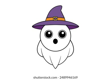 Spooky Halloween ghost vector illustration, perfect for print ables, clipart, and decorations