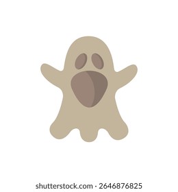 Ilustração de vetor fantasma de Halloween assustador: design de clipart fantasma etéreo