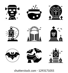 Spooky Halloween Glyph Vectors Pack 