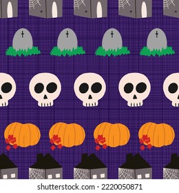 Spooky Halloween holiday seamless pattern design background