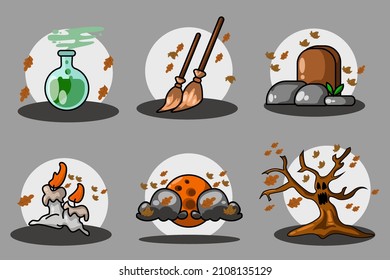 Spooky halloween icon design illustration