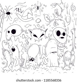 spooky halloween illustration vector