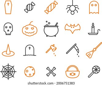 Spooky halloween, illustration, vector on a white background.