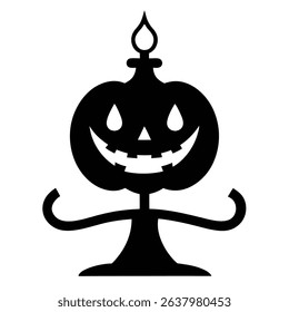 Spooky halloween jack o lantern candle holder.