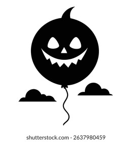 Spooky halloween jack o lantern balloon design.