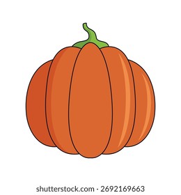 Spooky halloween jack o linterna Ilustración vectorial de calabaza en estilo de dibujos animados para decoraciones y gráficos de vacaciones