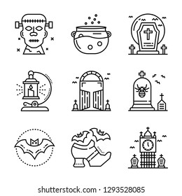 Spooky Halloween Line Vectors Pack 