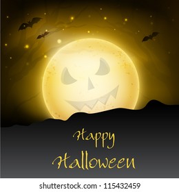Spooky Halloween moonlight night background. EPS 10.