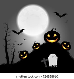 Spooky halloween night background