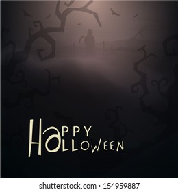 Spooky Halloween night background, can be use as poster, flyer or banner for Trick or Treat night parties. 