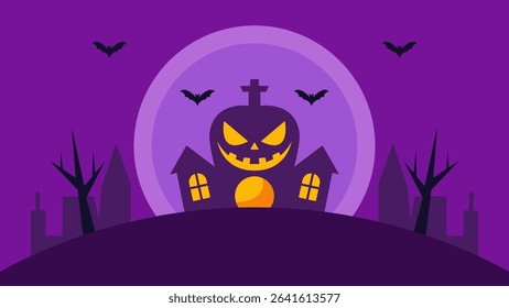 Spooky Halloween night background vector art