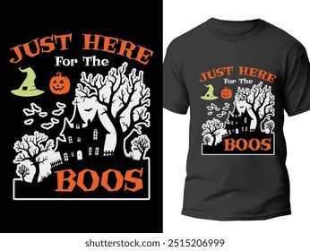 Spooky Halloween Night Haunted Pumpkins, Ghosts And Bats T Shirt