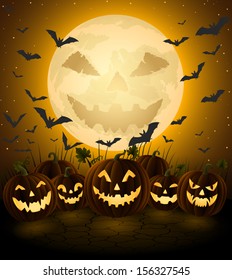 Spooky halloween night, holiday background, EPS 10, contains transparency 