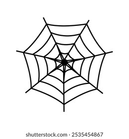 Spooky halloween old spider web icon on whit beckgrond