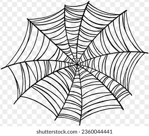 Spooky Halloween party background with spiderwebs. Use it for posters, brochures, or online ads. It's a transparent PNG with space for your text. vector