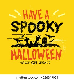 Spooky Halloween party design poster. Vector illustration