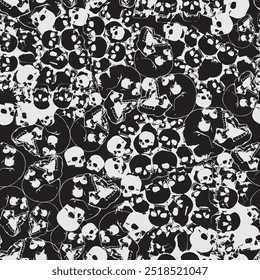 Spooky Halloween pattern with pumpkins bats ghosts webs