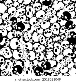 Spooky Halloween pattern with pumpkins bats ghosts webs
