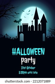 Spooky Halloween poster design vector
