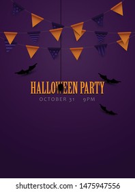 Spooky Halloween poster/invitation design in purple for Halloween party/event.