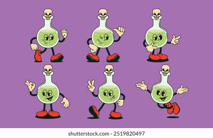 Spooky Halloween Potion Character Illustrations with Various Styles