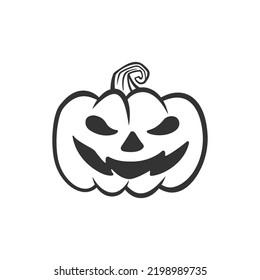 Spooky Halloween pumpkin with face. Jack o lantern. Happy Halloween. Vector character isolated on white background