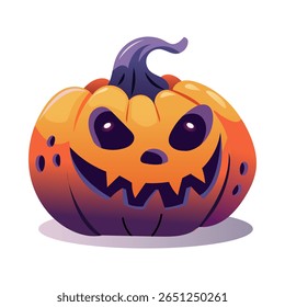 Uma abóbora de Halloween assustadora com um design de rosto sinistro que desperta medo e calafrios