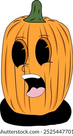 Spooky Halloween pumpkin ideal for party invitations, social media posts, or holiday themed designs for cards, posters, and decorations.