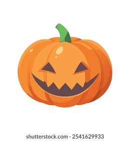 Espeluznante calabaza de Halloween Jack-O'-Lantern Ilustración	