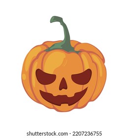 spooky halloween pumpkin over white