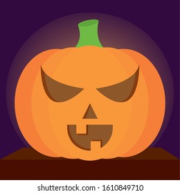 Spooky halloween pumpkin. Halloween season - VEcto rillustration design